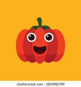 Pumpkin character flat style illustration