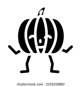 pumpkin character glyph icon vector. pumpkin character sign. isolated symbol illustration