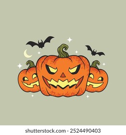 Pumpkin character halloween vector graphic