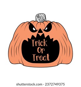 Pumpkin Character of Hallowen Isolated Retro Cartoon Vector
