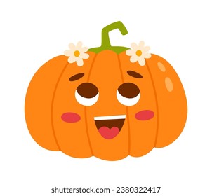 Pumpkin Character Laughing Vector Illustration