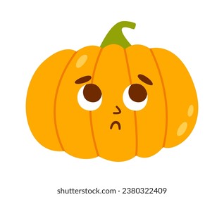 Ilustración del vector triste del carácter de calabaza