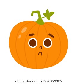 Pumpkin Character Shocked Vector Illustration
