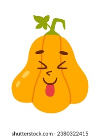 Pumpkin Character Showing Tongue Vector Illustration