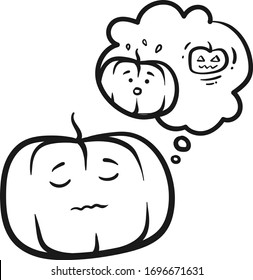 Pumpkin characters drawing. Vector illustration.