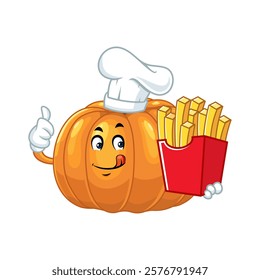 Pumpkin Chef with French Fries.