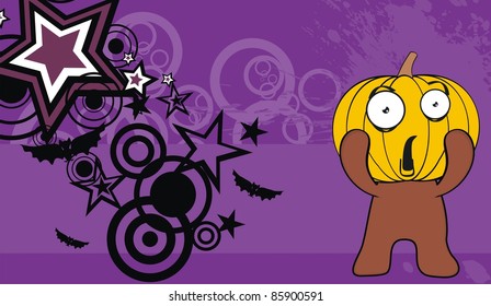 pumpkin child cartoon hallooween background in vector format