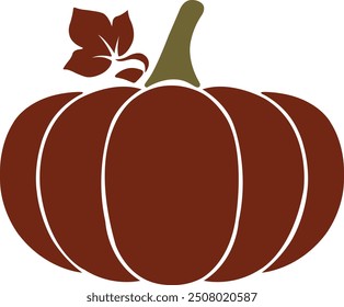 Pumpkin clip art design on plain white transparent isolated background for card, shirt, hoodie, sweatshirt, apparel, tag, mug, icon, poster or badge