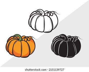 Pumpkin Clipart Printable Vector Illustration
