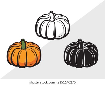Pumpkin Clipart Printable Vector Illustration