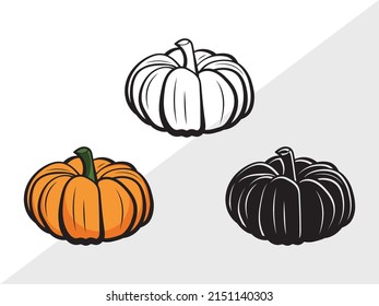 Pumpkin Clipart Printable Vector Illustration