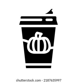 pumpkin coffee glyph icon vector. pumpkin coffee sign. isolated symbol illustration