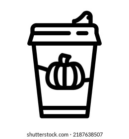 pumpkin coffee line icon vector. pumpkin coffee sign. isolated contour symbol black illustration