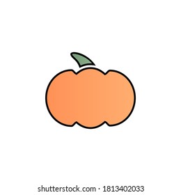 Pumpkin color gradient vector icon