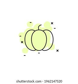 Pumpkin with color shadow vector icon in agriculture set