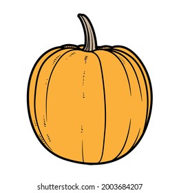 Pumpkin color variation for coloring page isolated on white background