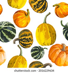 Pumpkin colored vector seamless background