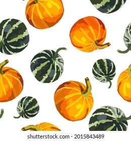 Pumpkin colorful vector seamless pattern