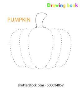 Pumpkin coloring and drawing book vegetable design illustration 