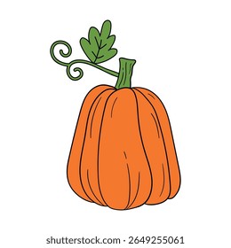 Pumpkin coloring pages for kids. Pumpkin thanksgiving clip art element. Pumpkin harvest clipart vector. Thanksgiving fun activity coloring pumpkin vegetable for Kindergarten and preschool.