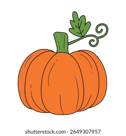 Pumpkin coloring pages for kids. Pumpkin thanksgiving. Pumpkin clipart outline vector. Thanksgiving fun activity coloring pumpkin vegetable for Kindergarten and preschool.