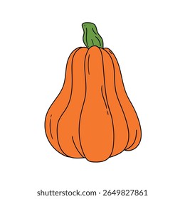 Pumpkin coloring pages for kids. Pumpkin thanksgiving clipart element. Pumpkin clipart outline vector. Thanksgiving fun activity coloring pumpkin vegetable for Kindergarten and preschool.