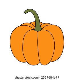 Pumpkin coloring pages for kids. Trace and color pumpkin. Pumpkin vegetable flashcards. Pumpkin thanksgiving isolated on white background. Kindergarten and preschool worksheets printable for kids. 