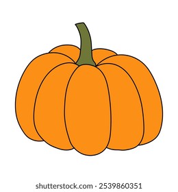 Pumpkin coloring pages for kids. Trace and color pumpkin. Pumpkin vegetable flashcards. Pumpkin thanksgiving isolated on white background. Kindergarten and preschool worksheets printable for kids. 