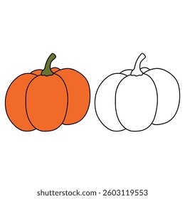 Pumpkin coloring pages for kids. Trace and color pumpkin. Thanksgiving pumpkin celebration coloring page worksheet printable. Thanksgiving activity worksheet for kindergarten and preschool.