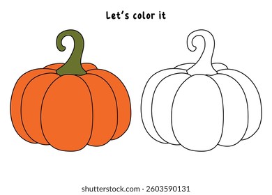 Pumpkin coloring pages for kids. Trace and color pumpkin. Thanksgiving pumpkin celebration coloring page worksheet printable. Thanksgiving activity autumn worksheet for kids.