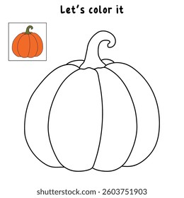 Pumpkin coloring pages for kids. Trace and color pumpkin. Thanksgiving pumpkin celebration coloring page worksheet printable. Thanksgiving activity autumn worksheet for kindergarten and preschool.