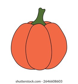 Pumpkin coloring pages for kids. Trace and color pumpkin thanksgiving. Pumpkin clipart outline vector. Thanksgiving fun activity coloring pumpkin vegetable for Kindergarten and preschool.
