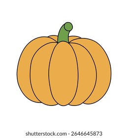 Pumpkin coloring pages for kids. Trace and color pumpkin thanksgiving. Pumpkin clipart outline vector. Thanksgiving fun activity coloring pumpkin vegetable for Kindergarten and preschool.