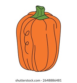 Pumpkin coloring pages for kids. Trace and color pumpkin thanksgiving. Pumpkin clipart outline vector. Thanksgiving fun activity coloring pumpkin vegetable for Kindergarten and preschool.