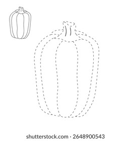 Pumpkin coloring pages for kids. Trace and color pumpkin thanksgiving. Pumpkin clipart outline vector. Thanksgiving fun activity coloring pumpkin vegetable for Kindergarten and preschool.