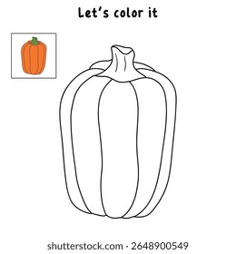 Pumpkin coloring pages for kids. Trace and color pumpkin thanksgiving. Pumpkin clipart outline vector. Thanksgiving fun activity coloring pumpkin vegetable for Kindergarten and preschool.