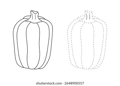 Pumpkin coloring pages for kids. Trace and color pumpkin thanksgiving. Pumpkin clipart outline vector. Thanksgiving fun activity coloring pumpkin vegetable for Kindergarten and preschool.