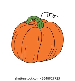 Pumpkin coloring pages for kids. Trace and color pumpkin thanksgiving. Pumpkin clipart outline vector. Thanksgiving fun activity coloring pumpkin vegetable for Kindergarten and preschool.