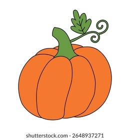 Pumpkin coloring pages for kids. Trace and color pumpkin thanksgiving. Pumpkin clipart outline vector. Thanksgiving fun activity coloring pumpkin vegetable for Kindergarten and preschool.