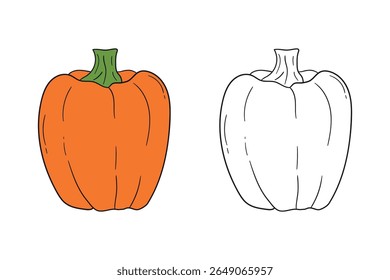 Pumpkin coloring pages for kids. Trace and color pumpkin thanksgiving. Pumpkin clipart outline vector. Thanksgiving fun activity coloring pumpkin vegetable for Kindergarten and preschool.
