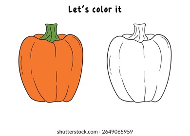 Pumpkin coloring pages for kids. Trace and color pumpkin thanksgiving. Pumpkin clipart outline vector. Thanksgiving fun activity coloring pumpkin vegetable for Kindergarten and preschool.