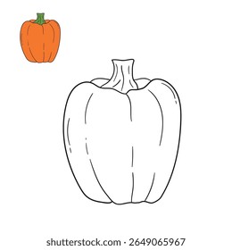 Pumpkin coloring pages for kids. Trace and color pumpkin thanksgiving. Pumpkin clipart outline vector. Thanksgiving fun activity coloring pumpkin vegetable for Kindergarten and preschool.