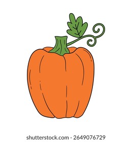Pumpkin coloring pages for kids. Trace and color pumpkin thanksgiving. Pumpkin clipart outline vector. Thanksgiving fun activity coloring pumpkin vegetable for Kindergarten and preschool.