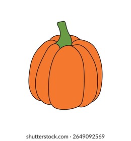 Pumpkin coloring pages for kids. Trace and color pumpkin thanksgiving. Pumpkin clipart outline vector. Thanksgiving fun activity coloring pumpkin vegetable for Kindergarten and preschool.