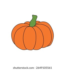 Pumpkin coloring pages for kids. Trace and color pumpkin thanksgiving. Pumpkin clipart outline vector. Thanksgiving fun activity coloring pumpkin vegetable for Kindergarten and preschool.