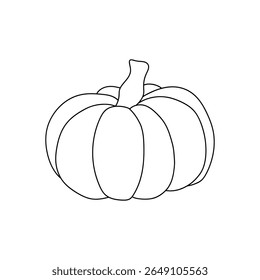 Pumpkin coloring pages for kids. Trace and color pumpkin thanksgiving. Pumpkin clipart outline vector. Thanksgiving fun activity coloring pumpkin vegetable for Kindergarten and preschool.