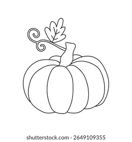 Pumpkin coloring pages for kids. Trace and color pumpkin thanksgiving. Pumpkin clipart outline vector. Thanksgiving fun activity coloring pumpkin vegetable for Kindergarten and preschool.