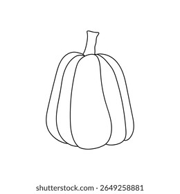 Pumpkin coloring pages for kids. Trace and color pumpkin thanksgiving. Pumpkin clipart outline vector. Thanksgiving fun activity coloring pumpkin vegetable for Kindergarten and preschool.
