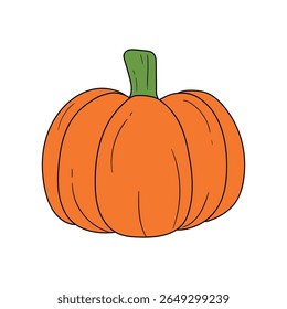 Pumpkin coloring pages for kids. Trace and color pumpkin thanksgiving. Pumpkin clipart outline vector. Thanksgiving fun activity coloring pumpkin vegetable for Kindergarten and preschool.