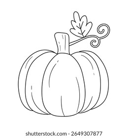 Pumpkin coloring pages for kids. Trace and color pumpkin thanksgiving. Pumpkin clipart outline vector. Thanksgiving fun activity coloring pumpkin vegetable for Kindergarten and preschool.